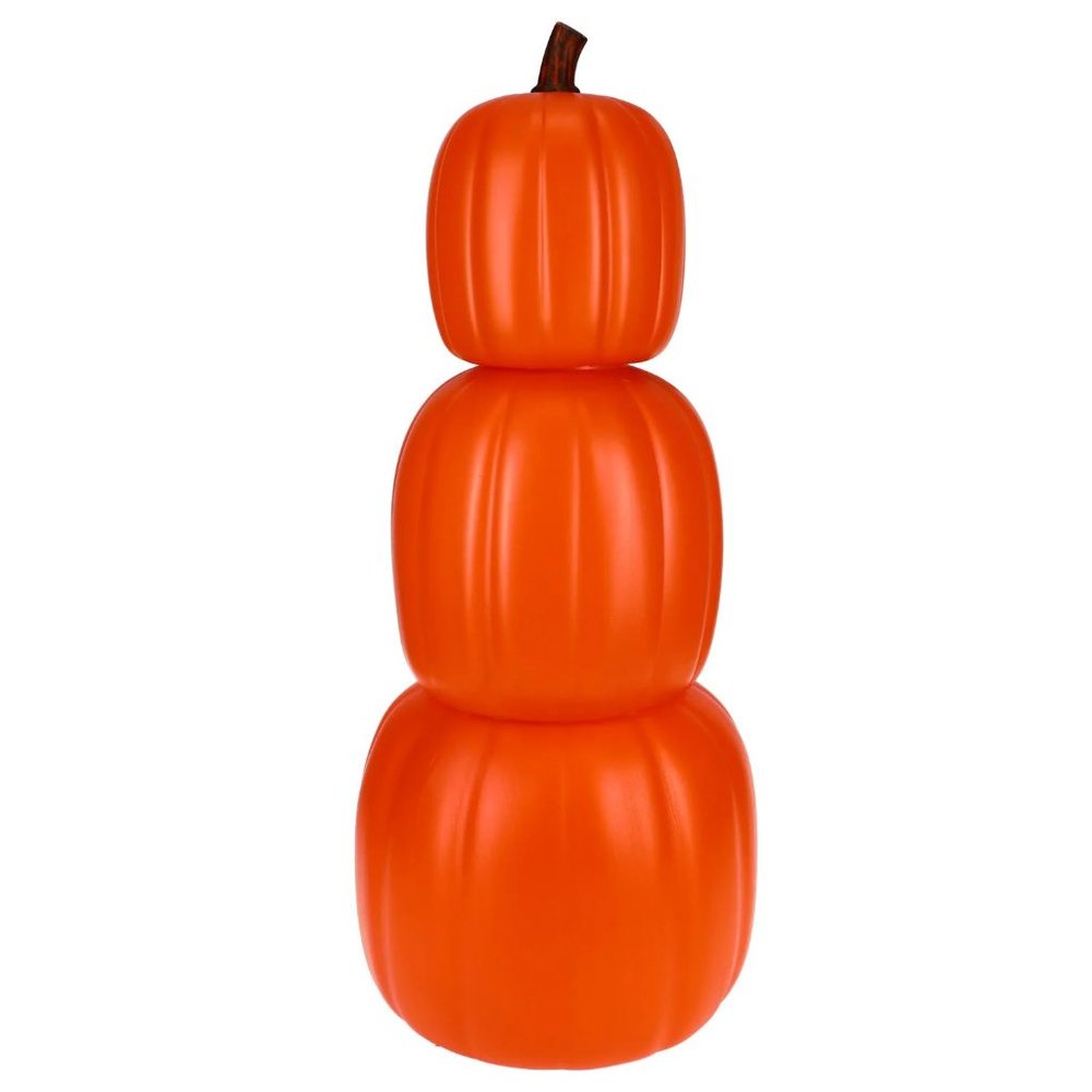 24 Inch Stacking Orange Plastic Pumpkin Halloween Fall 3PCS Set Décor